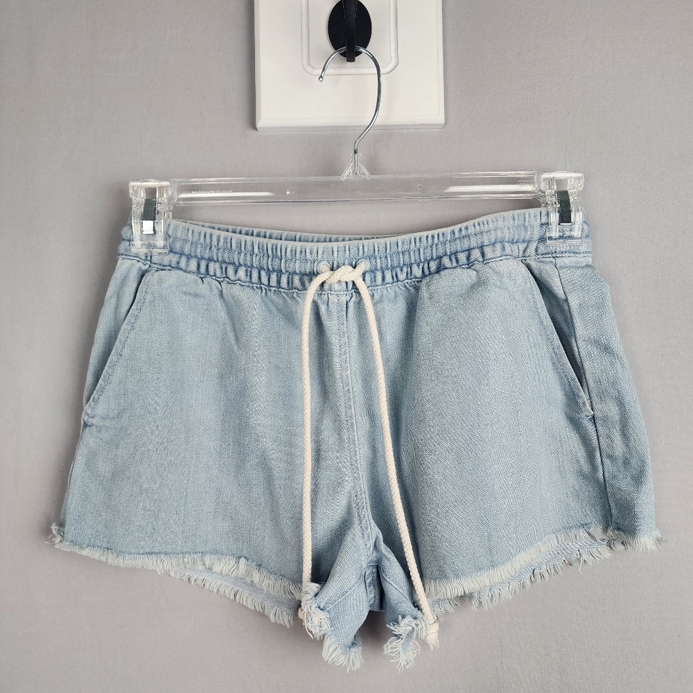 Aerie Jean Shorts Sz XS Drawstring Cutoff Fringe